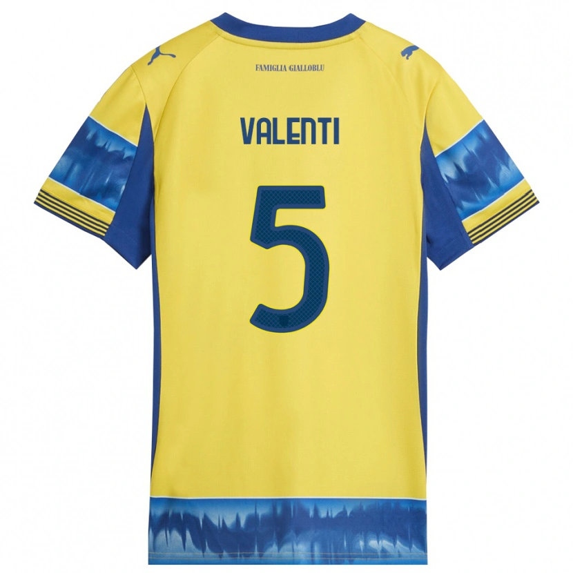 Danxen Herren Lautaro Valenti #5 Gelb Blau Auswärtstrikot Trikot 2025/26 T-Shirt