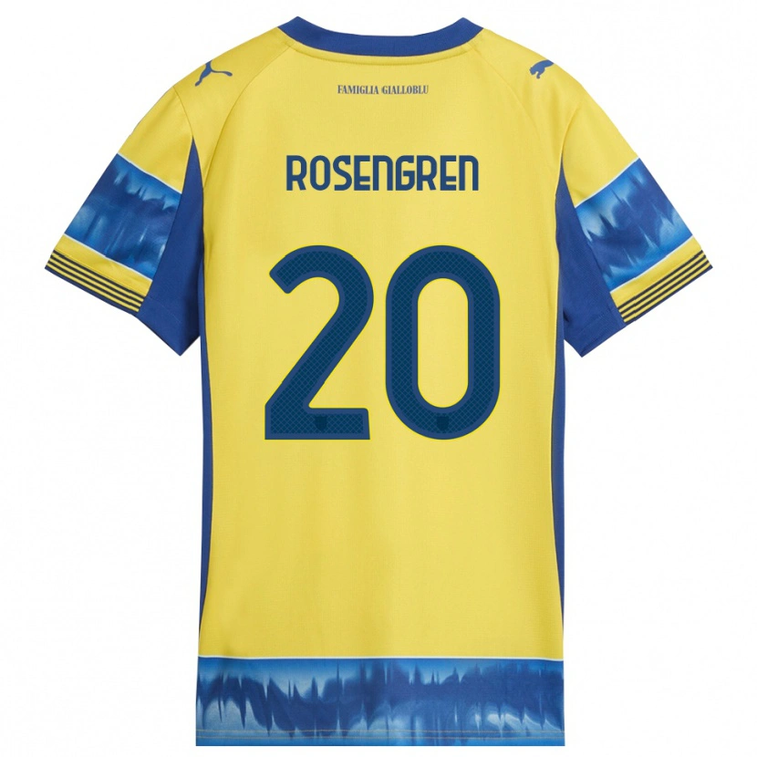 Danxen Herren Lukas Rosengren #20 Gelb Blau Auswärtstrikot Trikot 2025/26 T-Shirt