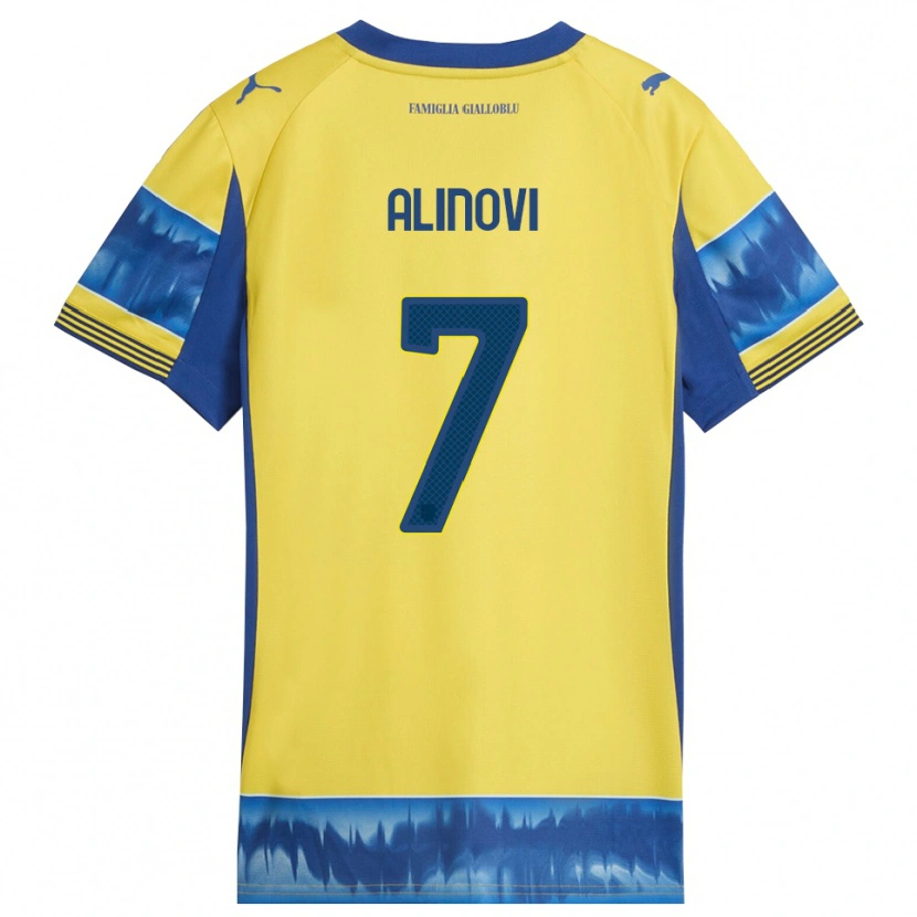Danxen Herren Filippo Alinovi #7 Gelb Blau Auswärtstrikot Trikot 2025/26 T-Shirt