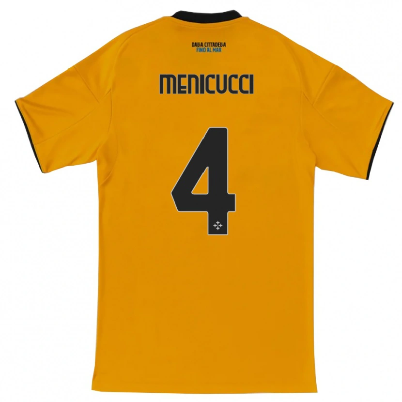 Danxen Herren Edoardo Menicucci #4 Orange Blau Auswärtstrikot Trikot 2025/26 T-Shirt