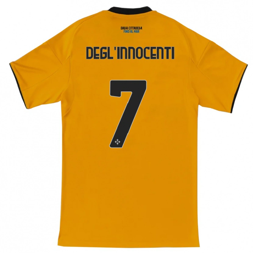 Danxen Herren Tommaso Degl'innocenti #7 Orange Blau Auswärtstrikot Trikot 2025/26 T-Shirt