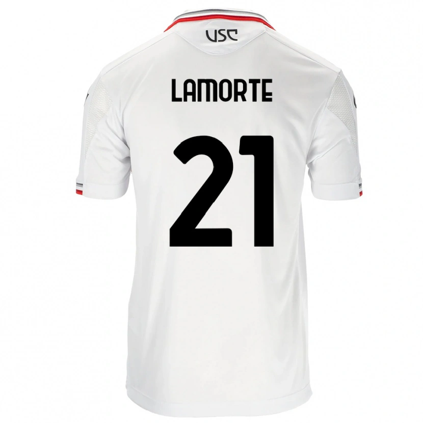 Danxen Herren Alessandro Lamorte #21 Weiß Rot Auswärtstrikot Trikot 2025/26 T-Shirt