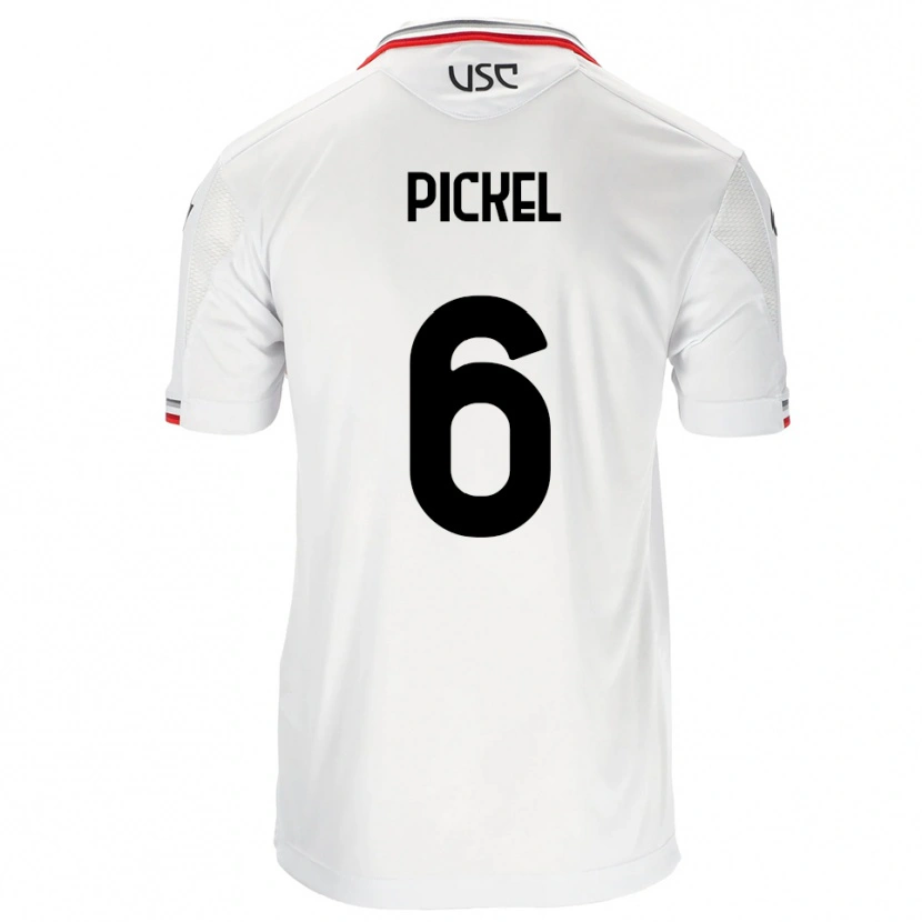 Danxen Herren Charles Pickel #6 Weiß Rot Auswärtstrikot Trikot 2025/26 T-Shirt