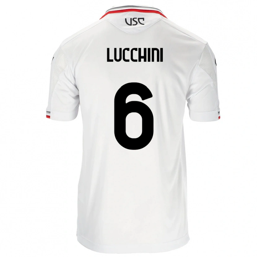 Danxen Herren Matteo Lucchini #6 Weiß Rot Auswärtstrikot Trikot 2025/26 T-Shirt