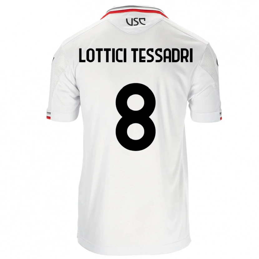 Danxen Herren Simone Lottici Tessadri #8 Weiß Rot Auswärtstrikot Trikot 2025/26 T-Shirt