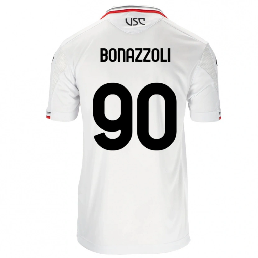 Danxen Herren Federico Bonazzoli #90 Weiß Rot Auswärtstrikot Trikot 2025/26 T-Shirt