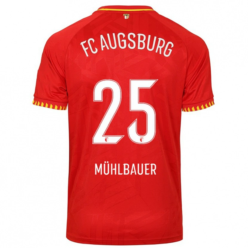Danxen Herren Simon Mühlbauer #25 Rot Gelb Auswärtstrikot Trikot 2025/26 T-Shirt