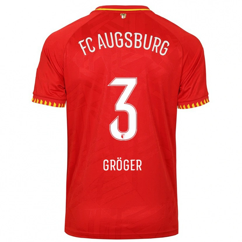 Danxen Herren Elias Gröger #3 Rot Gelb Auswärtstrikot Trikot 2025/26 T-Shirt