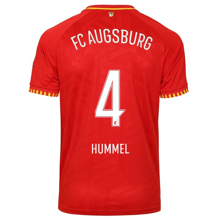 Danxen Herren Niklas Hummel #4 Rot Gelb Auswärtstrikot Trikot 2025/26 T-Shirt