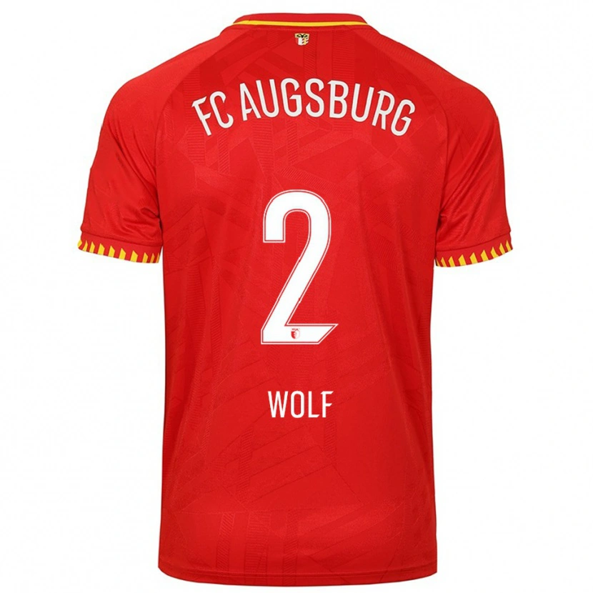 Danxen Herren Paul Wolf #2 Rot Gelb Auswärtstrikot Trikot 2025/26 T-Shirt