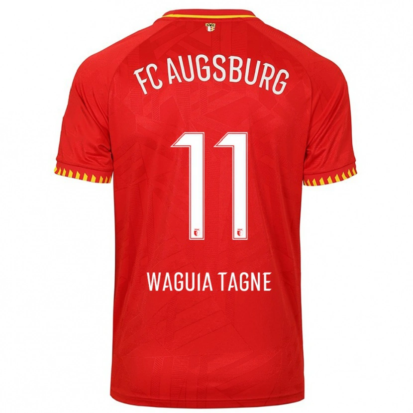 Danxen Herren Evan Waguia Tagne #11 Rot Gelb Auswärtstrikot Trikot 2025/26 T-Shirt