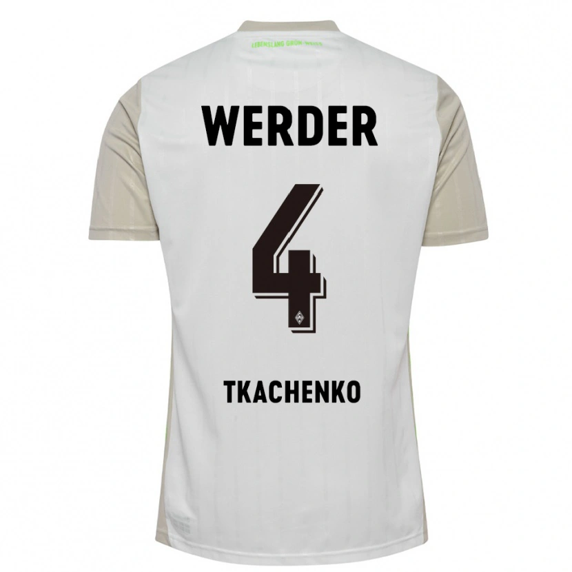 Danxen Herren Oleksandr Tkachenko #4 Weiß Schwarz Auswärtstrikot Trikot 2025/26 T-Shirt