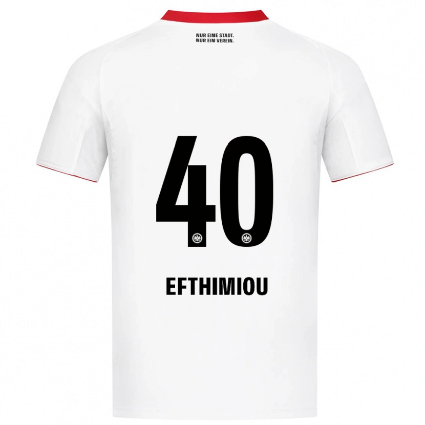 Danxen Herren Sissis Efthimiou #40 Weiß Rot Auswärtstrikot Trikot 2025/26 T-Shirt
