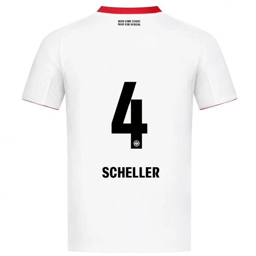 Danxen Herren Niklas Scheller #4 Weiß Rot Auswärtstrikot Trikot 2025/26 T-Shirt