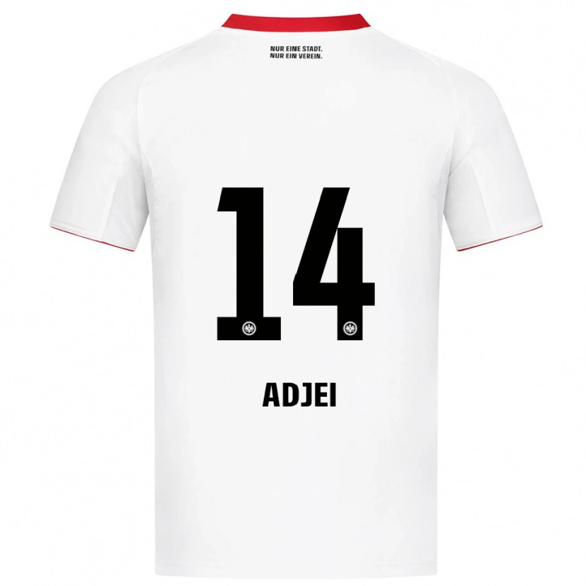 Danxen Herren Allen Adjei #14 Weiß Rot Auswärtstrikot Trikot 2025/26 T-Shirt