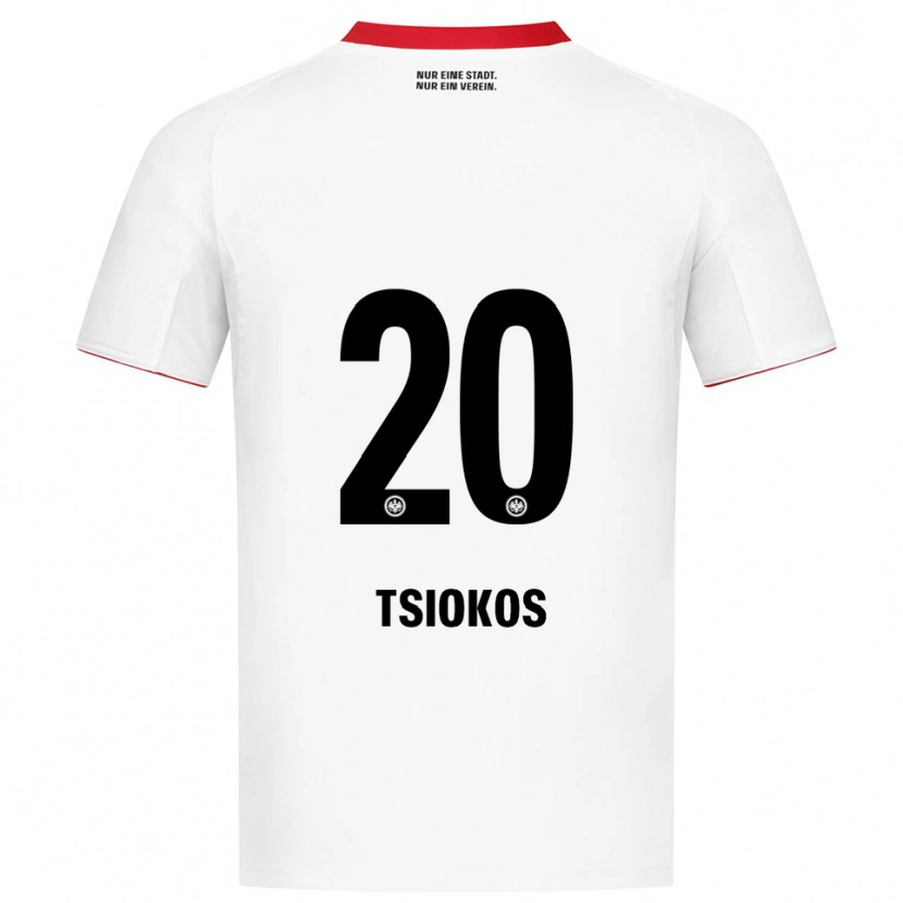 Danxen Herren Leonidas-Ilias Tsiokos #20 Weiß Rot Auswärtstrikot Trikot 2025/26 T-Shirt