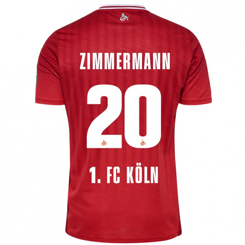 Danxen Herren Nick Zimmermann #20 Rot Weiß Auswärtstrikot Trikot 2025/26 T-Shirt