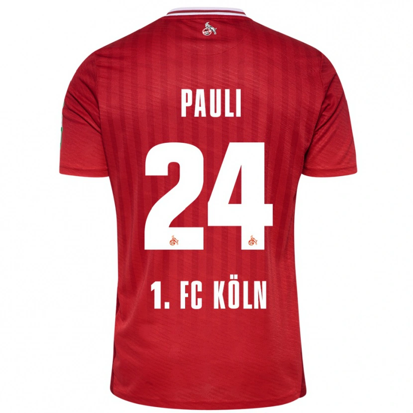 Danxen Herren Julian Pauli #24 Rot Weiß Auswärtstrikot Trikot 2025/26 T-Shirt