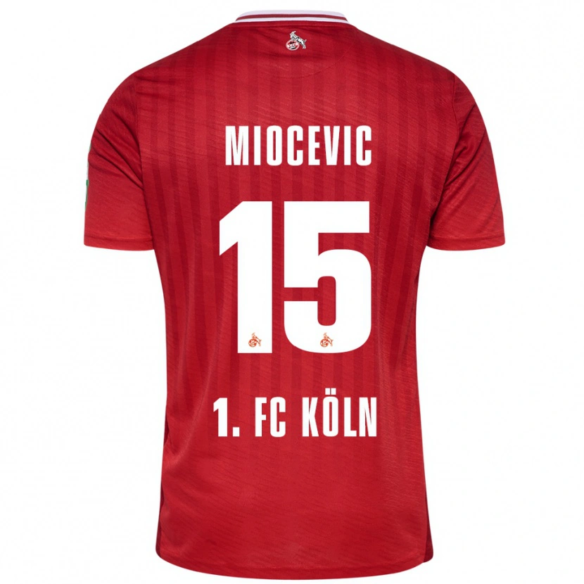Danxen Herren Gabriel Miocevic #15 Rot Weiß Auswärtstrikot Trikot 2025/26 T-Shirt