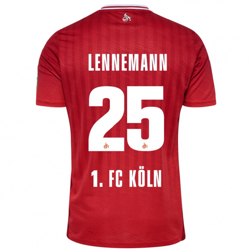 Danxen Herren Bernie Lennemann #25 Rot Weiß Auswärtstrikot Trikot 2025/26 T-Shirt