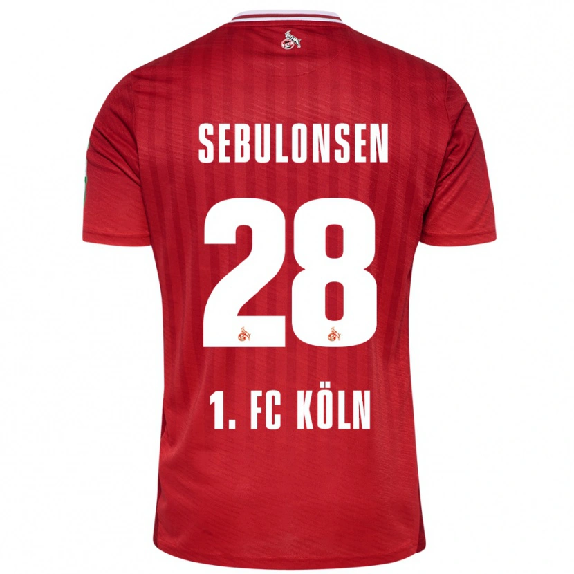 Danxen Herren Sebastian Sebulonsen #28 Rot Weiß Auswärtstrikot Trikot 2025/26 T-Shirt