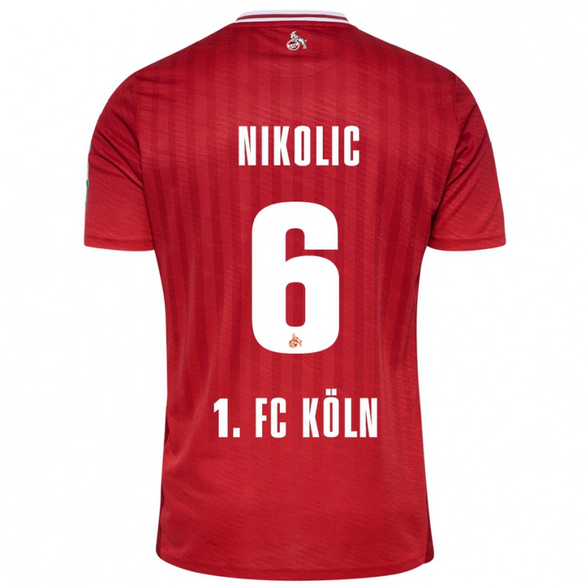 Danxen Herren Milan Nikolic #6 Rot Weiß Auswärtstrikot Trikot 2025/26 T-Shirt