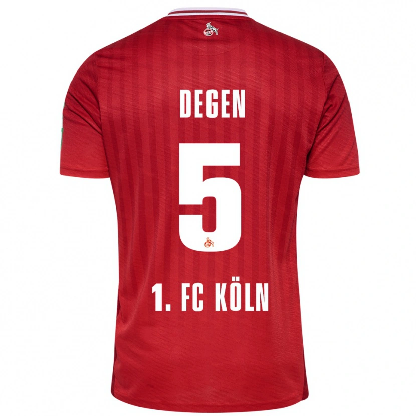 Danxen Herren Celina Degen #5 Rot Weiß Auswärtstrikot Trikot 2025/26 T-Shirt