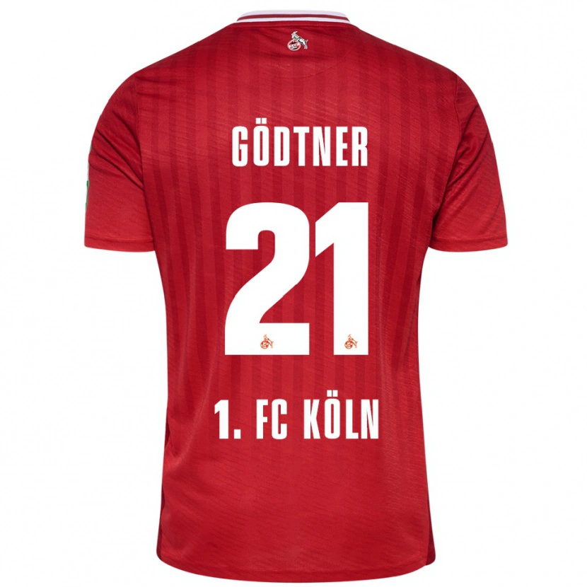 Danxen Herren Matteo Gödtner #21 Rot Weiß Auswärtstrikot Trikot 2025/26 T-Shirt