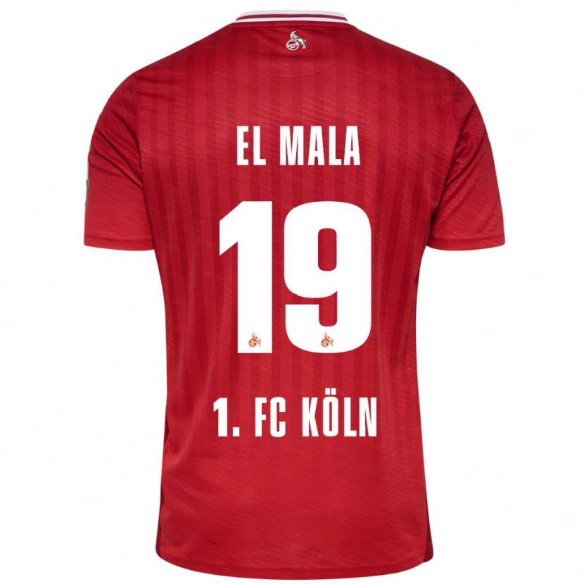Danxen Herren Malek El Mala #19 Rot Weiß Auswärtstrikot Trikot 2025/26 T-Shirt