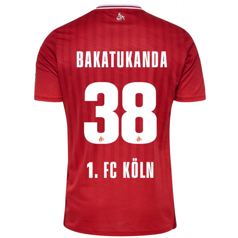 Danxen Herren Elias Bakatukanda #38 Rot Weiß Auswärtstrikot Trikot 2025/26 T-Shirt