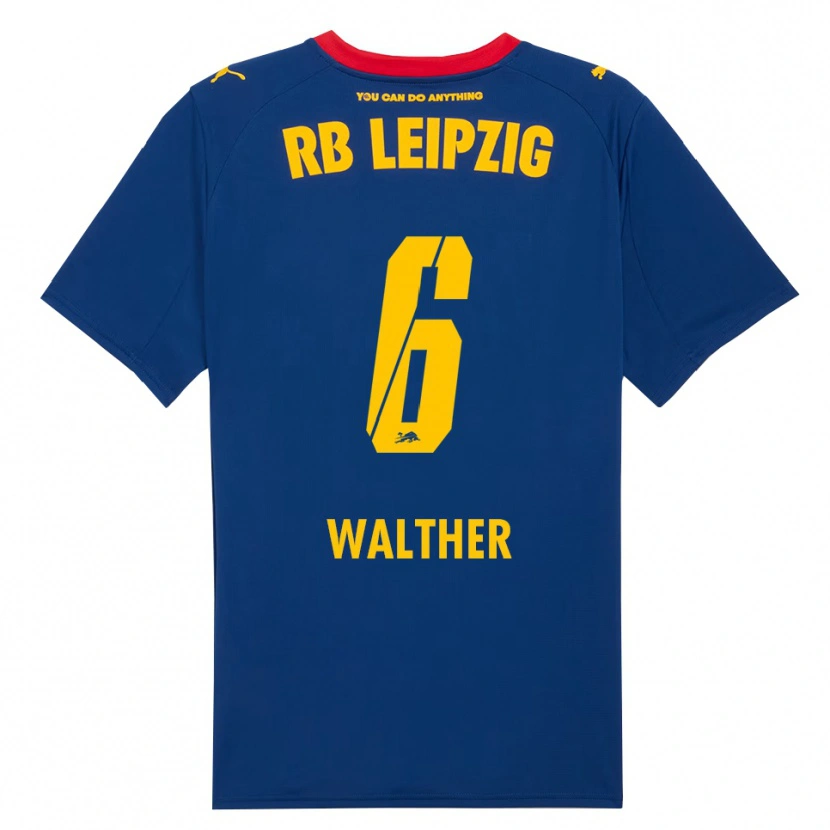 Danxen Herren Mika Walther #6 Marineblau Rot Auswärtstrikot Trikot 2025/26 T-Shirt