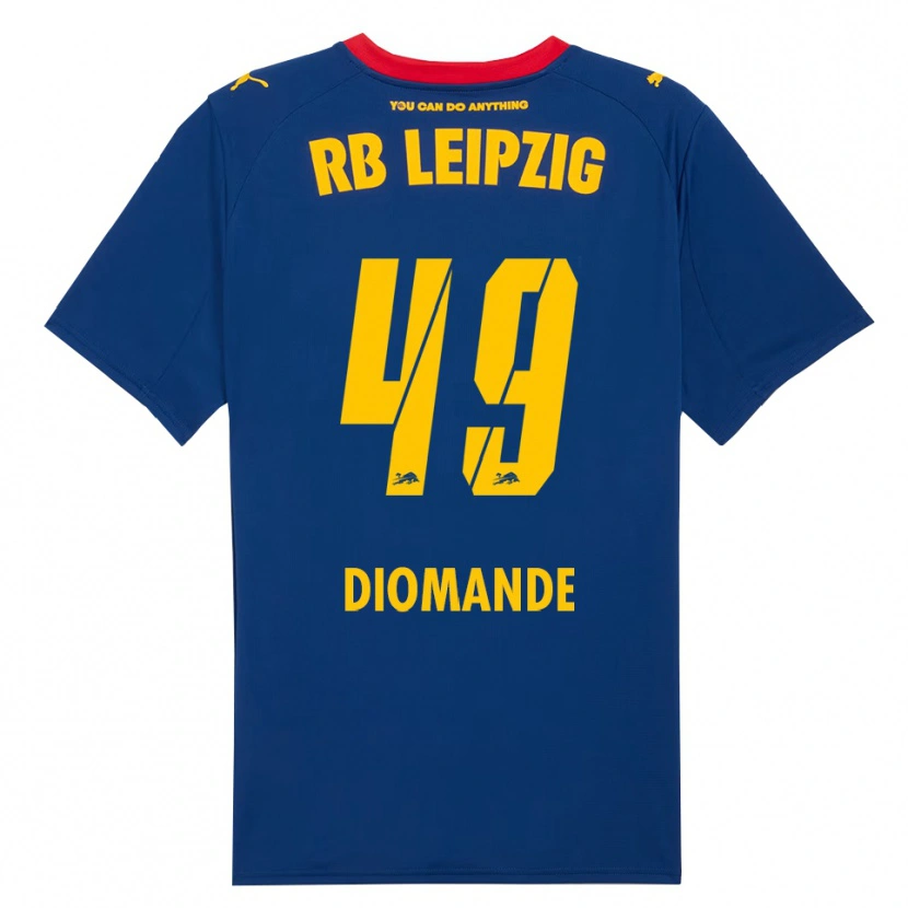 Danxen Herren Yan Diomande #49 Marineblau Rot Auswärtstrikot Trikot 2025/26 T-Shirt
