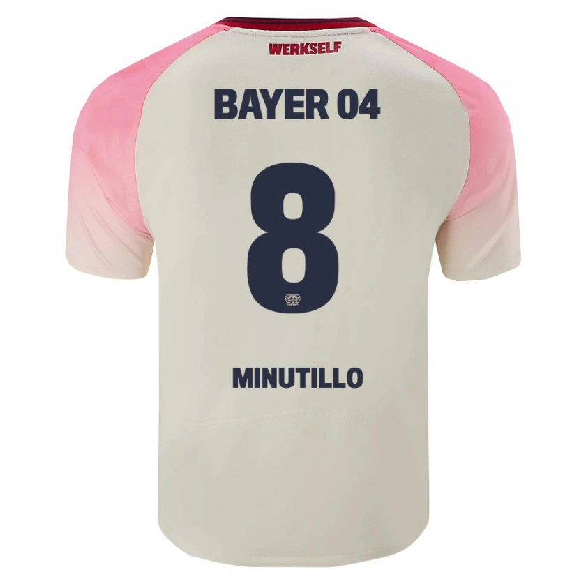 Danxen Herren Gabriel Minutillo #8 Pink Cremeweiß Auswärtstrikot Trikot 2025/26 T-Shirt
