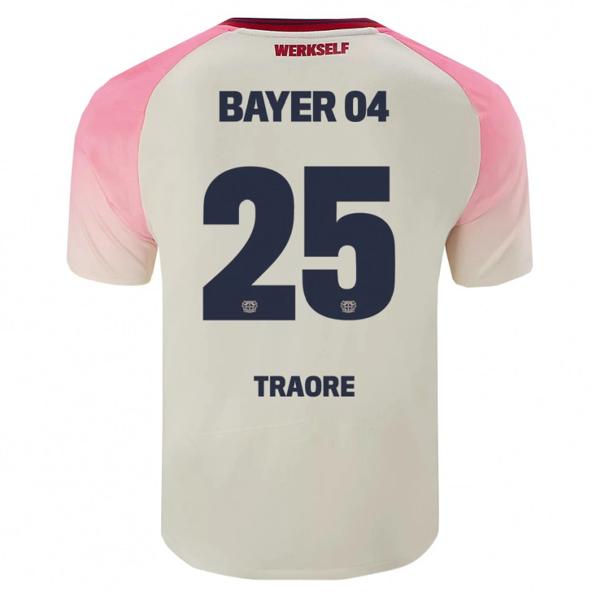 Danxen Herren Amael-Demba Traore #25 Pink Cremeweiß Auswärtstrikot Trikot 2025/26 T-Shirt
