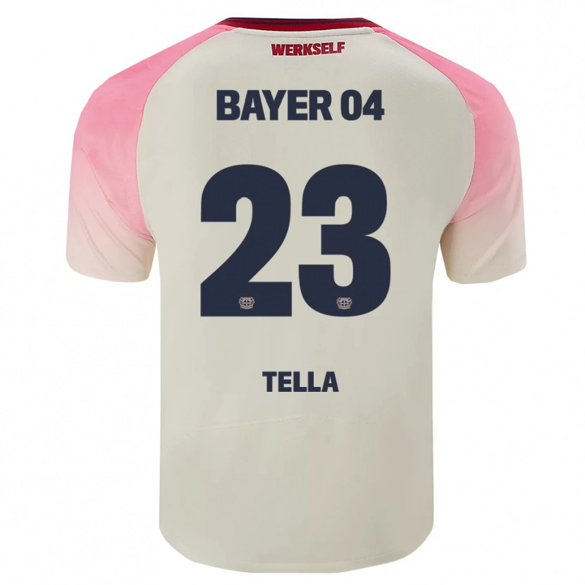 Danxen Herren Nathan Tella #23 Pink Cremeweiß Auswärtstrikot Trikot 2025/26 T-Shirt