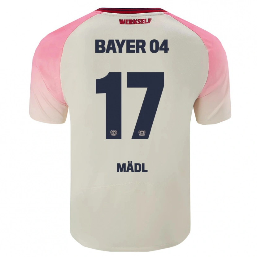 Danxen Herren Valentina Mädl #17 Pink Cremeweiß Auswärtstrikot Trikot 2025/26 T-Shirt