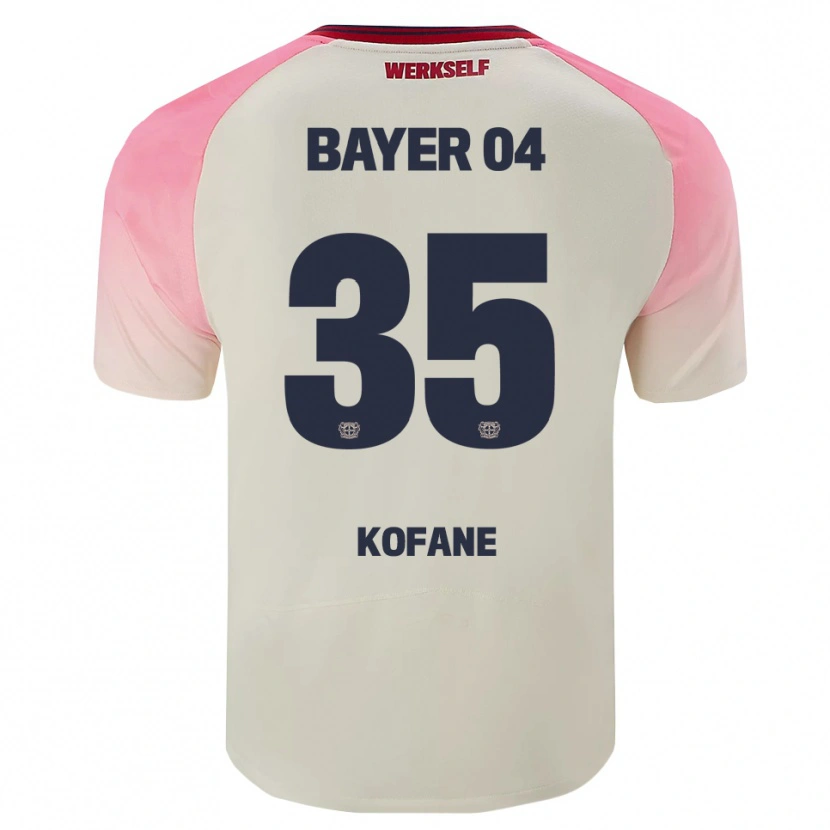 Danxen Herren Christian Kofane #35 Pink Cremeweiß Auswärtstrikot Trikot 2025/26 T-Shirt