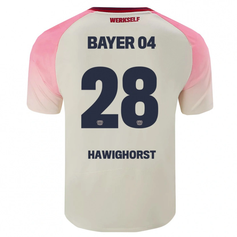 Danxen Herren Ben Hawighorst #28 Pink Cremeweiß Auswärtstrikot Trikot 2025/26 T-Shirt