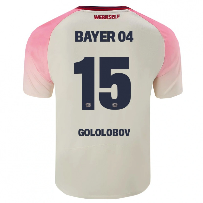 Danxen Herren Maksym Gololobov #15 Pink Cremeweiß Auswärtstrikot Trikot 2025/26 T-Shirt