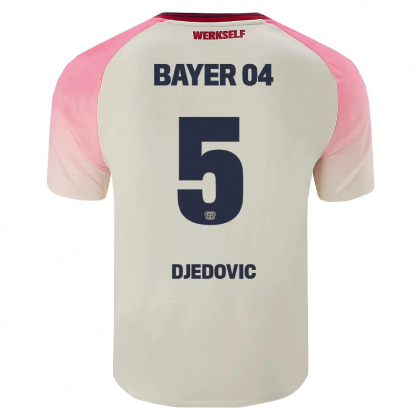 Danxen Herren Melis Djedovic #5 Pink Cremeweiß Auswärtstrikot Trikot 2025/26 T-Shirt