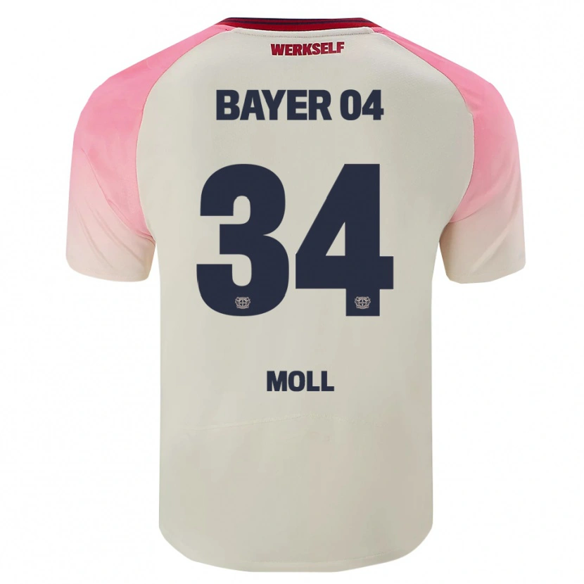 Danxen Herren Anne Moll #34 Pink Cremeweiß Auswärtstrikot Trikot 2025/26 T-Shirt