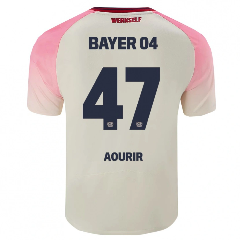 Danxen Herren Ayman Aourir #47 Pink Cremeweiß Auswärtstrikot Trikot 2025/26 T-Shirt