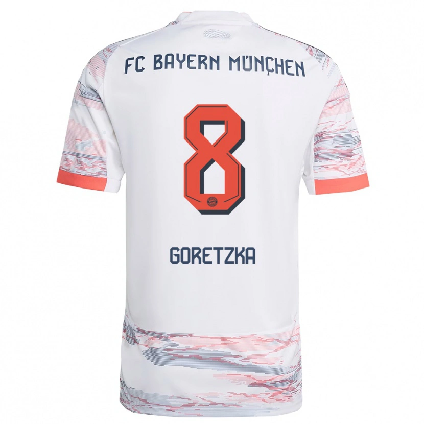Danxen Herren Leon Goretzka #8 Weiß Grau Auswärtstrikot Trikot 2025/26 T-Shirt