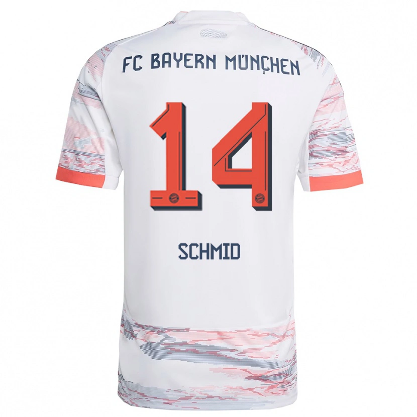 Danxen Herren Leopold Schmid #14 Weiß Grau Auswärtstrikot Trikot 2025/26 T-Shirt