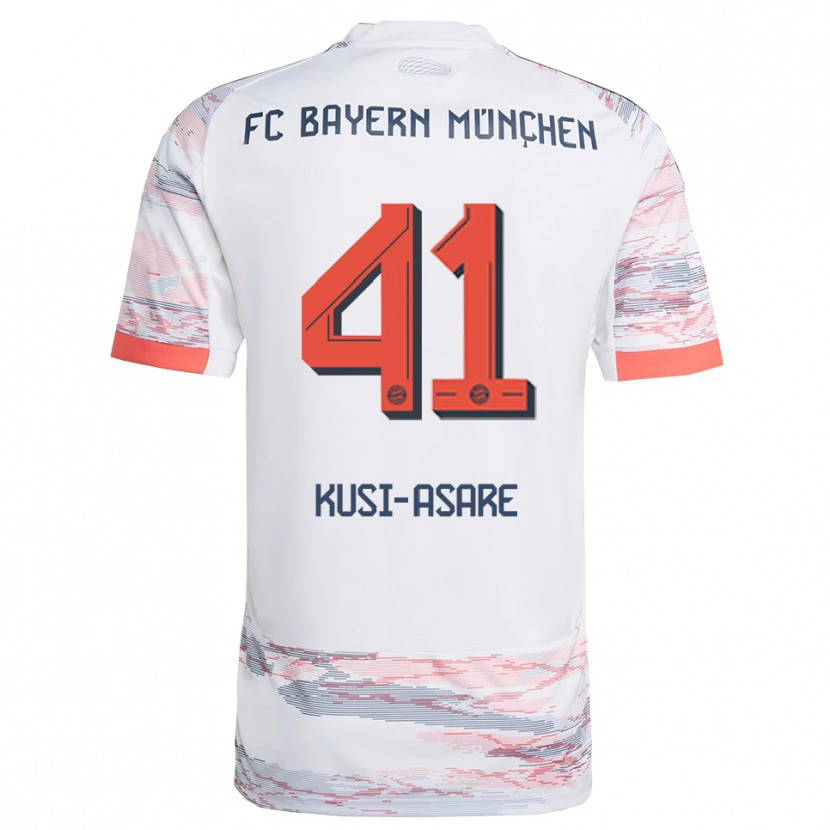 Danxen Herren Jonah Kusi-Asare #41 Weiß Grau Auswärtstrikot Trikot 2025/26 T-Shirt