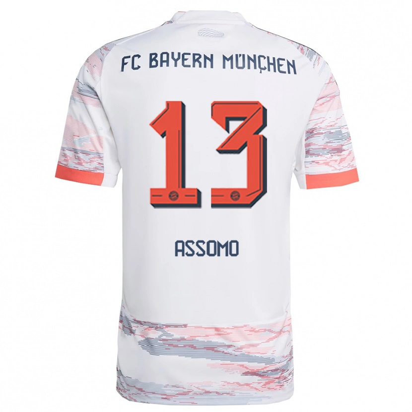 Danxen Herren Bastian Assomo #13 Weiß Grau Auswärtstrikot Trikot 2025/26 T-Shirt