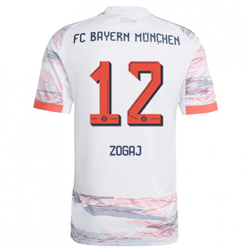 Danxen Herren Nderim Zogaj #12 Weiß Grau Auswärtstrikot Trikot 2025/26 T-Shirt