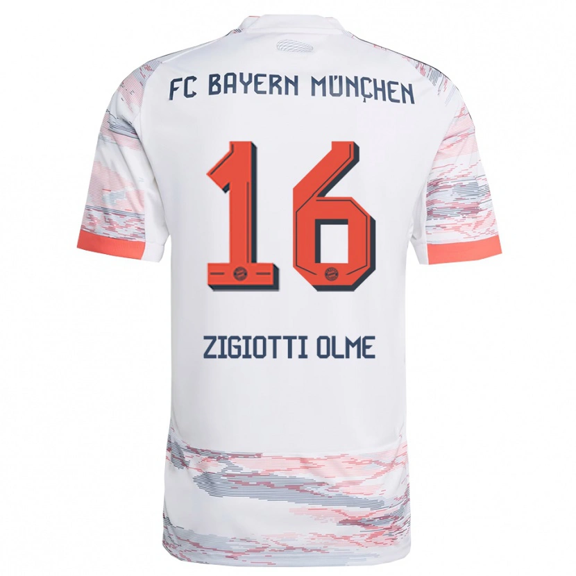 Danxen Herren Julia Zigiotti Olme #16 Weiß Grau Auswärtstrikot Trikot 2025/26 T-Shirt
