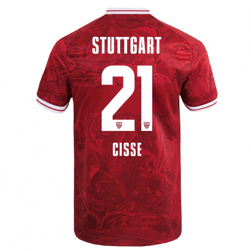 Danxen Herren Moussa Cissé #21 Rot Schwarz Auswärtstrikot Trikot 2025/26 T-Shirt
