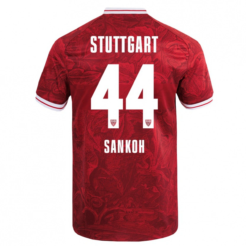Danxen Herren Mohamed Sankoh #44 Rot Schwarz Auswärtstrikot Trikot 2025/26 T-Shirt